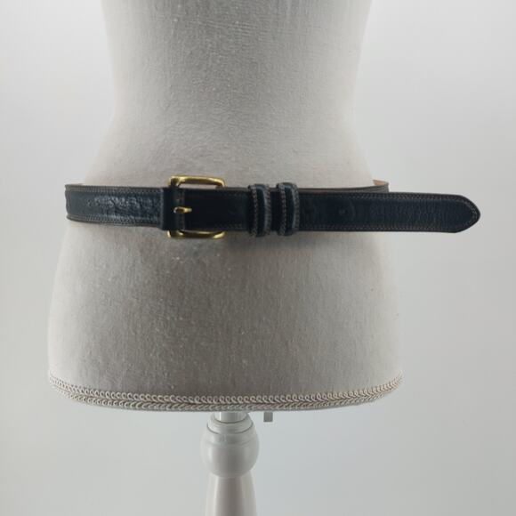 Gap Genuine Leather Belt Gold Tone Buckle Men's Size 34 - Picture 1 of 11
